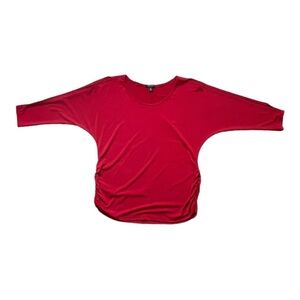 Espresso Vibrant Red Blouse Top with Split Sleeve